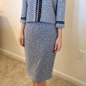 St. John Collection Blue Tweed Skirt Only — Size 8